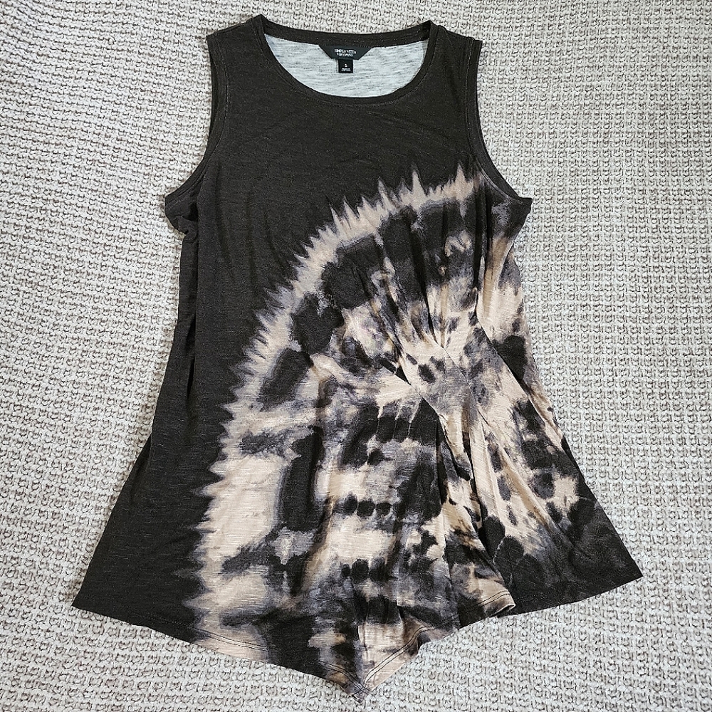 Vera Wang tied-dyed tank-top